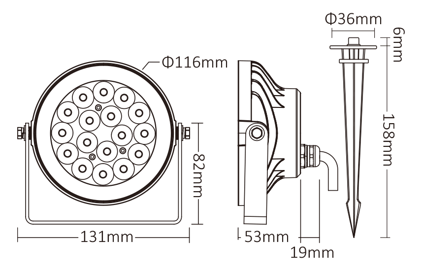 9W RGB+CCT Smart LED Garden Light (DC24V)